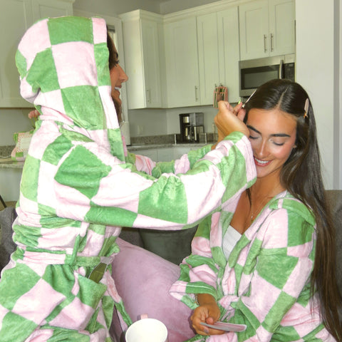 Pink & Green Checkered Dream Robe
