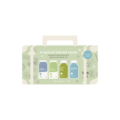 Tropical Island Oasis Firming & Rejuvenating Sheet Mask Travel Kit - ESW Beauty
