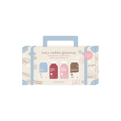 Holiday Gift Sets, Skincare Gifts for Women, Travel Kits, Beauty Stocking Stuffers Cabin Getaway Nourishing & Restoring Sheet Mask Travel Kit - ESW Beauty