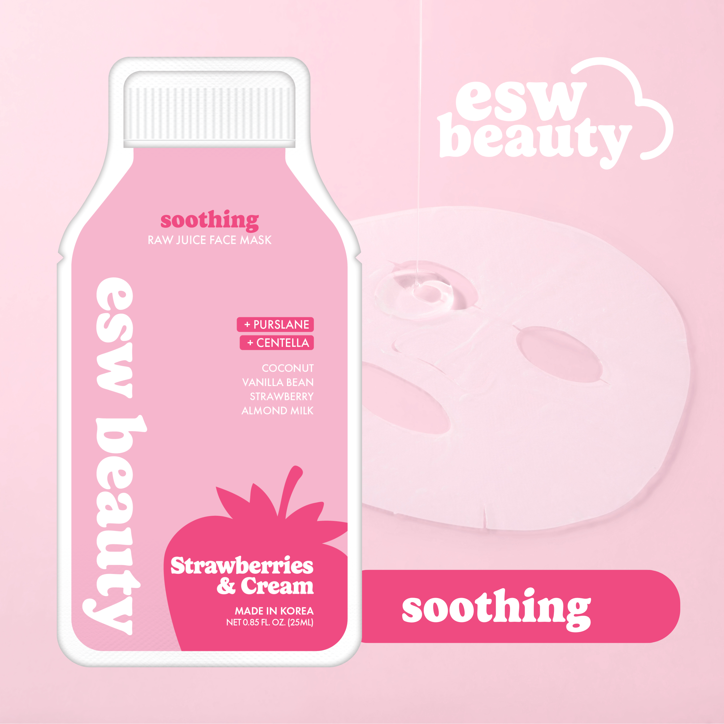 Strawberries & Cream Soothing Raw Juice Mask - ESW Beauty