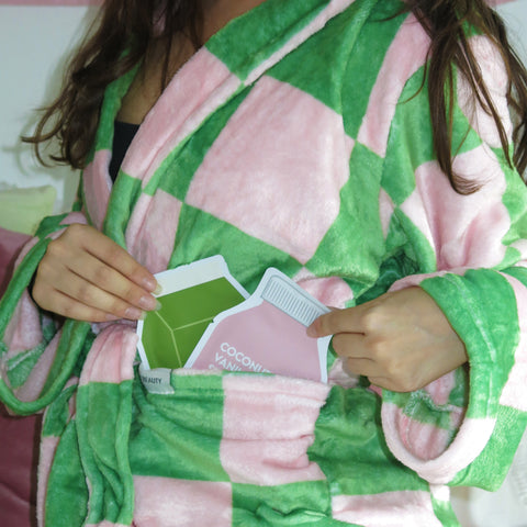 Pink & Green Checkered Dream Robe