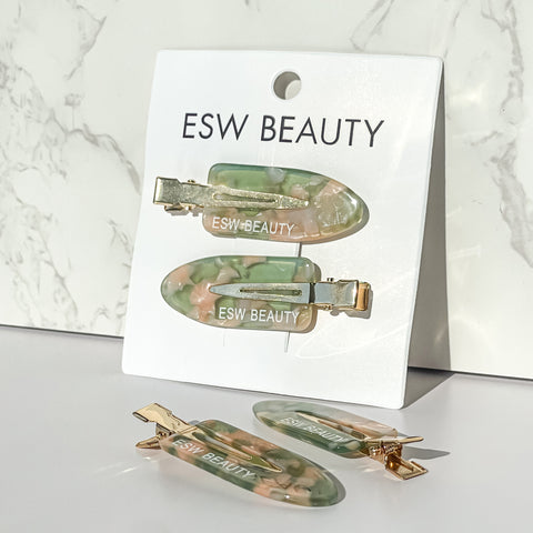 Strawberry Matcha Duo Creaseless Hair Clips - ESW Beauty