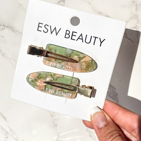 Strawberry Matcha Duo Creaseless Hair Clips - ESW Beauty
