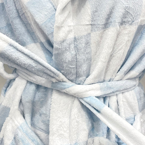 Blue & White Checkered Dream Robe - ESW Beauty