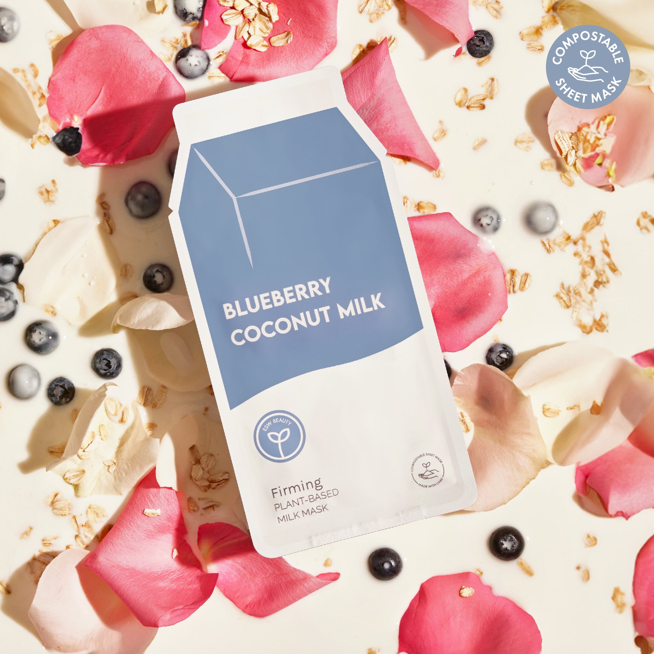 Blueberry Coconut Milk Firming Plant-Based Milk Mask - ESW Beauty