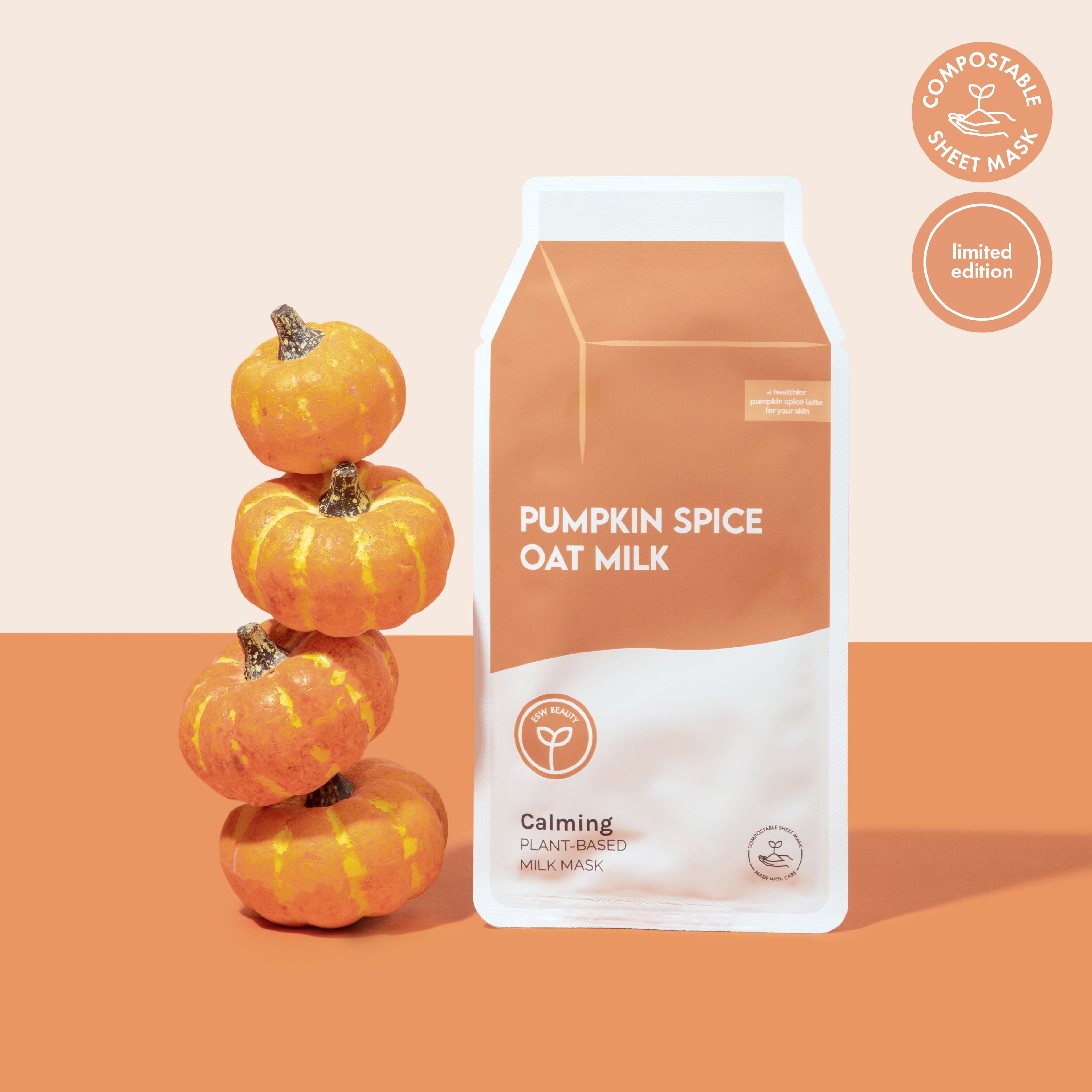 Pumpkin Spice Oat Milk Calming Plant-Based Milk Mask | ESW Beauty