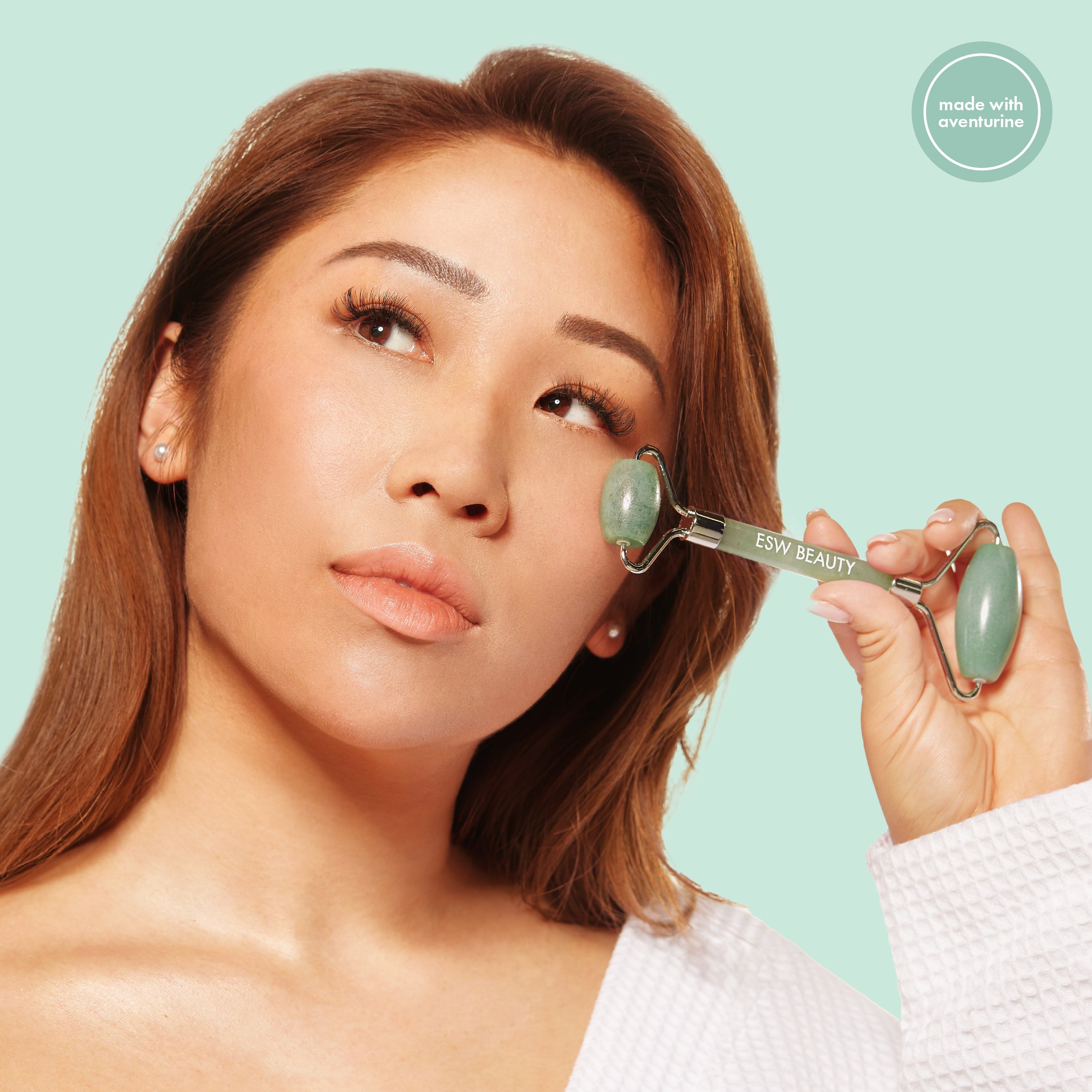 Mint Green Tea Jade Crystal Facial Roller - ESW Beauty