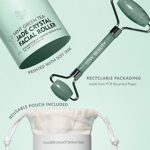 Mint Green Tea Jade Crystal Facial Roller - ESW Beauty
