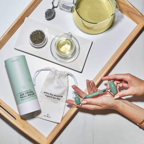 Mint Green Tea Jade Crystal Facial Roller - ESW Beauty