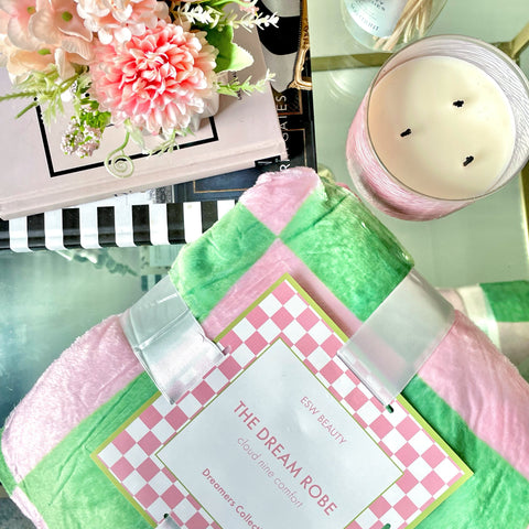 Pink & Green Checkered Dream Robe