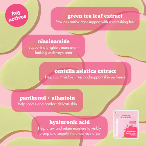 Strawberry Matcha Latte Depuffing & Hydrating Eye Patches - ESW Beauty