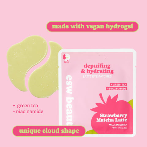 Strawberry Matcha Latte Depuffing & Hydrating Eye Patches - ESW Beauty