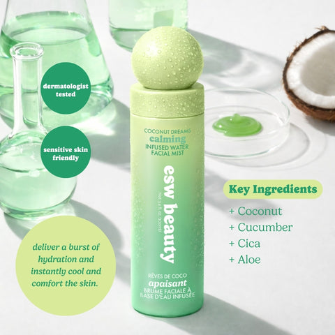 Coconut Dreams Calming Infused Water Facial Mist - ESW Beauty