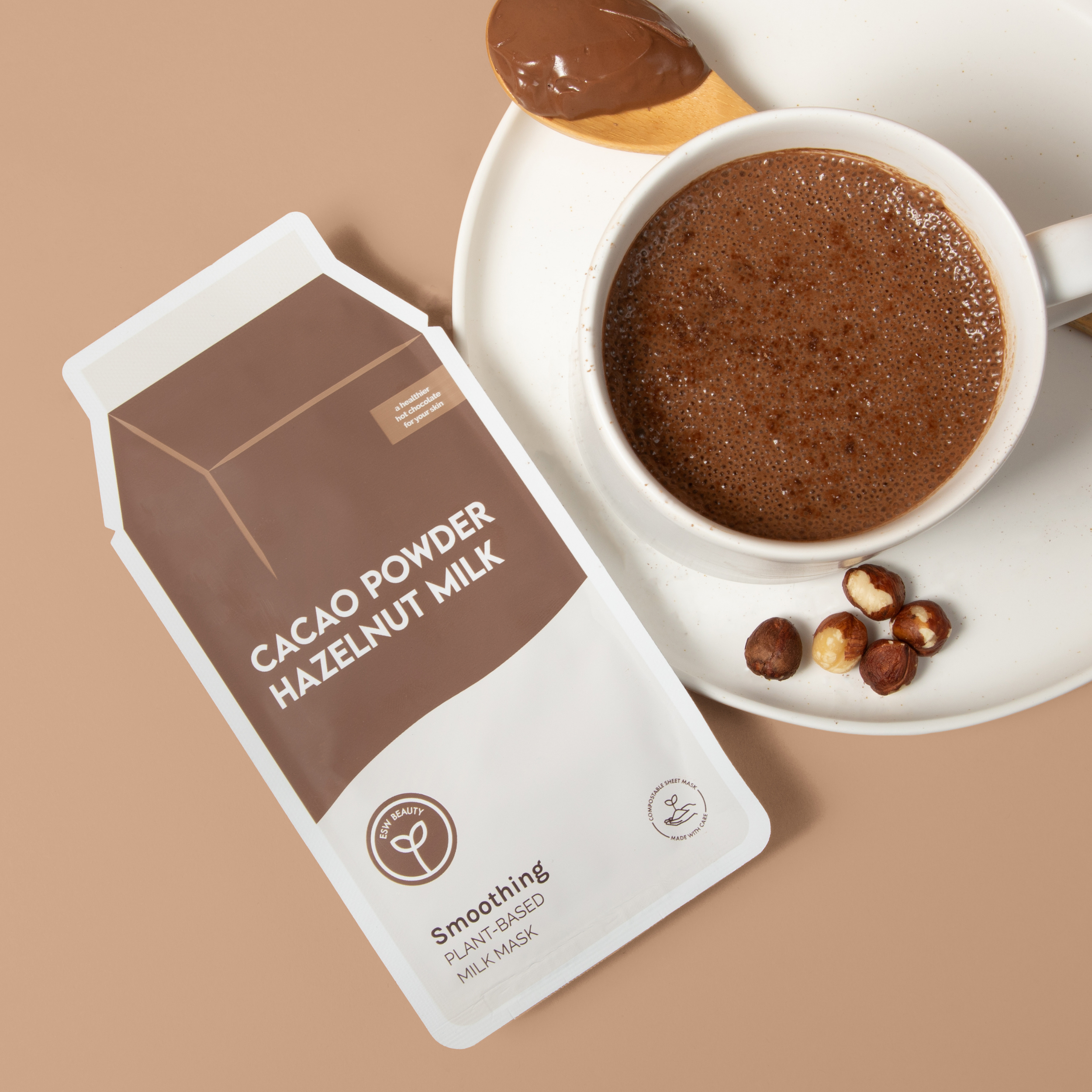 Cacao Powder Smoothing Plant-Based Milk Mask - ESW Beauty