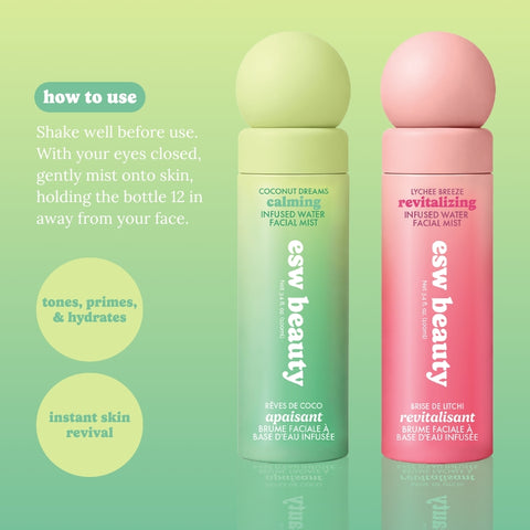Coconut Dreams Calming Infused Water Facial Mist - ESW Beauty
