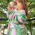 Pink & Green Checkered Dream Robe