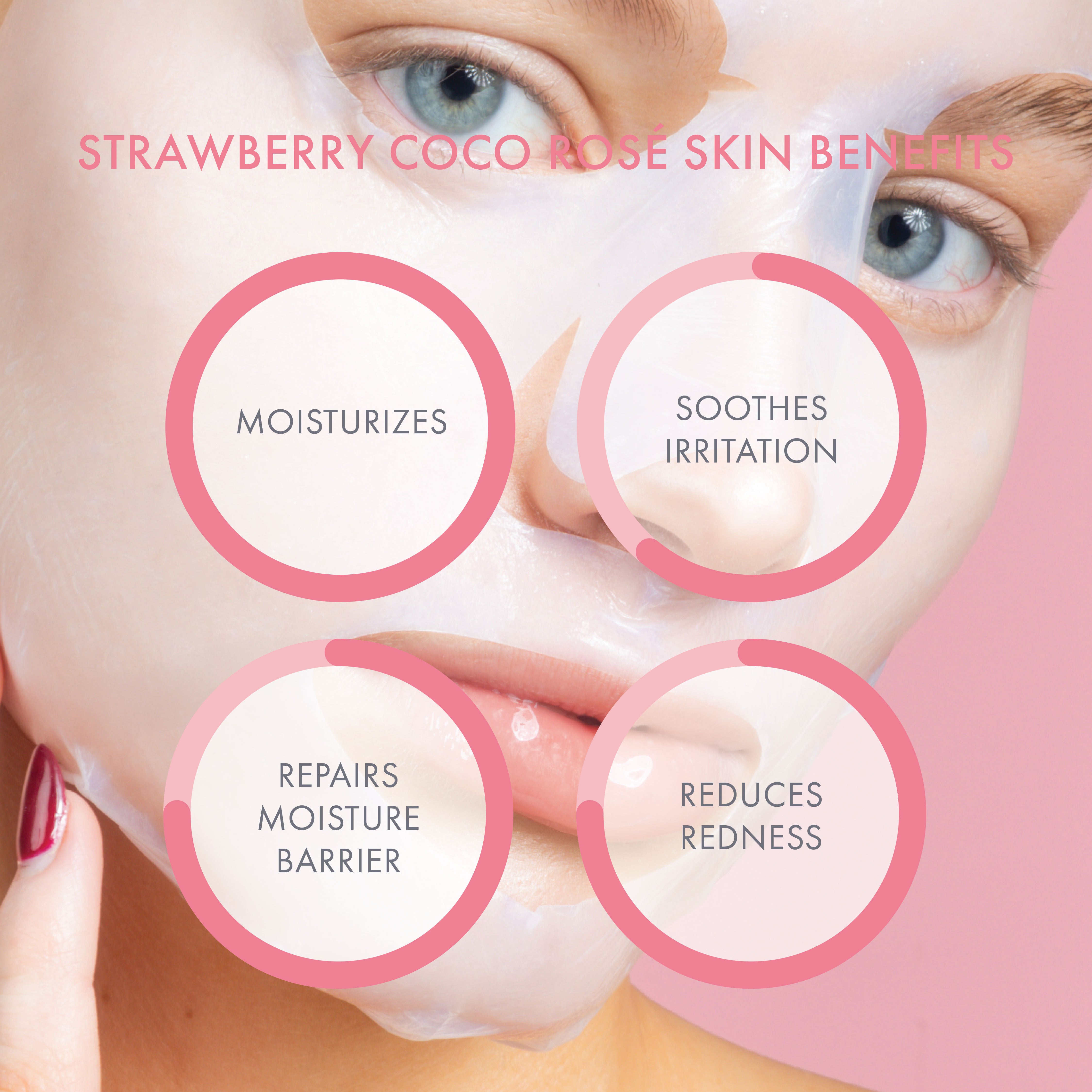 Strawberry Coco Rosé Soothing Biocellulose Mocktail Mask | ESW Beauty