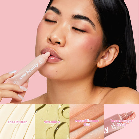 Rose Sugar Shimmer Smoothie Lip Treatment - ESW Beauty