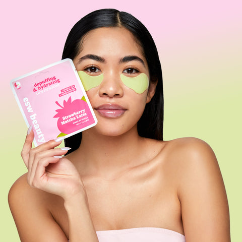 Strawberry Matcha Latte Depuffing & Hydrating Eye Patches - ESW Beauty