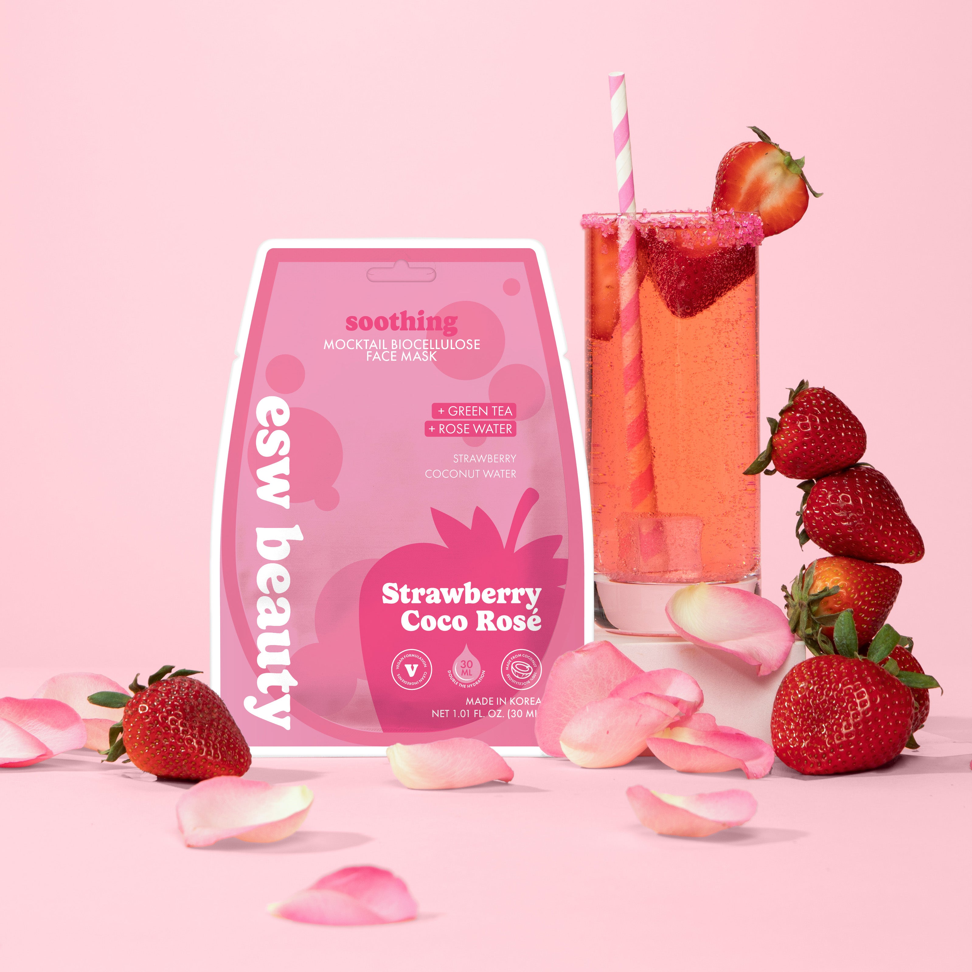 Strawberry Coco Rosé Soothing Biocellulose Mocktail Mask