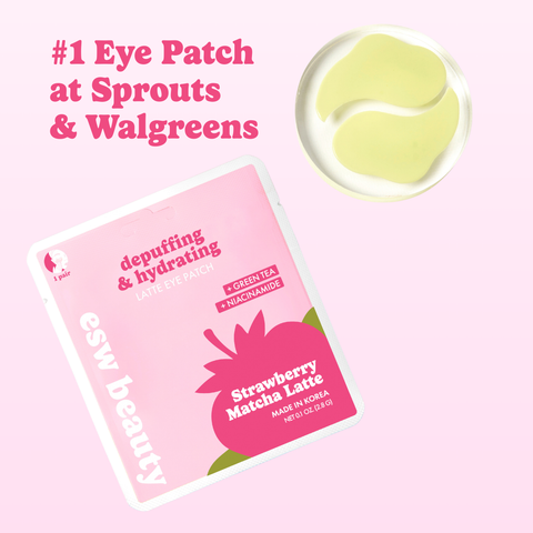 Strawberry Matcha Latte Depuffing & Hydrating Eye Patches - ESW Beauty
