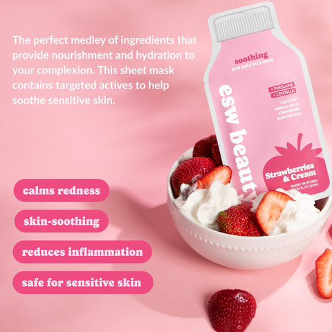 Strawberries & Cream Soothing Raw Juice Mask - ESW Beauty