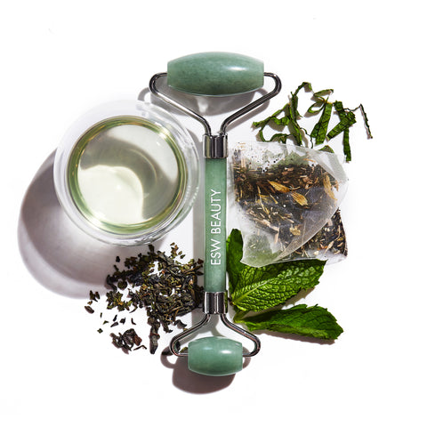 Mint Green Tea Jade Crystal Facial Roller - ESW Beauty