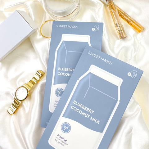 Blueberry Coconut Milk Firming Plant-Based Milk Mask Box - ESW Beauty