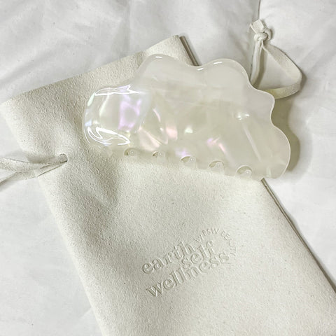 Resort Ready White Cloud Biodegradable Claw Clip - ESW Beauty