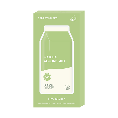 Matcha Almond Milk Radiance Plant-Based Milk Mask Box - ESW Beauty