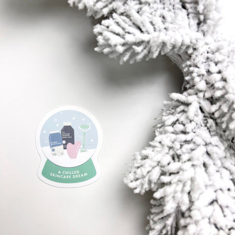 A Chilled Skincare Dream Snowglobe Sticker - ESW Beauty