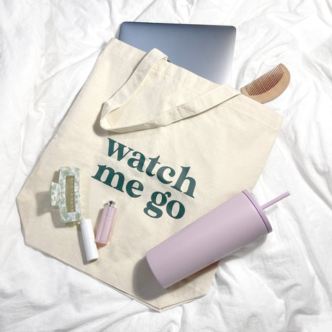 'Watch Me Go' Recycled Cotton Canvas Tote - ESW Beauty